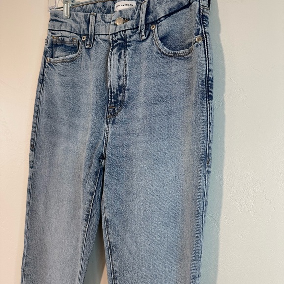 Good American Light Blue Cuffed Jeans - Picture 2 of 5